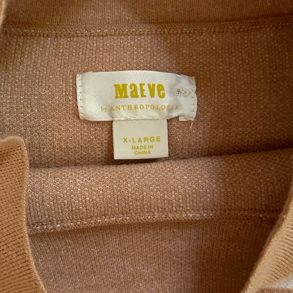 ANTHROPOLOGIE XL MAEVE The Carys Mock Neck Sweater in Neutral Motif Stripe - Picture 5 of 12